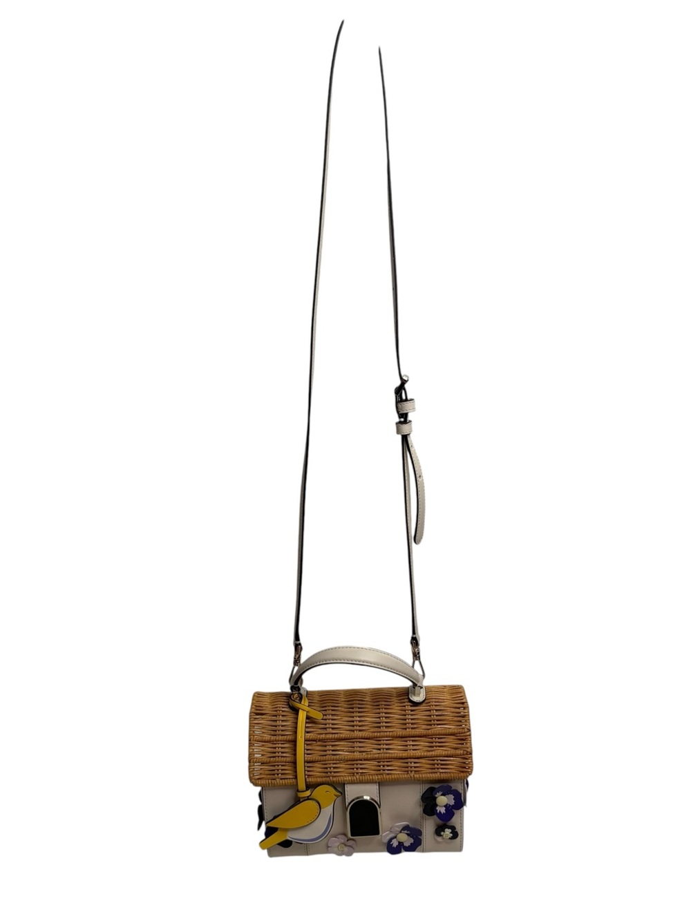 KATE SPADE Wild Petal Birdhouse Crossbody Handbag in Cream and Tan NWOT - Picture 7 of 8